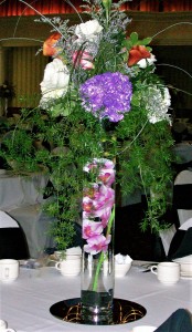 24in Cylinder Vase with Flowers