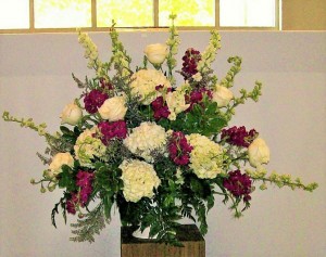 Altar Arrangement Red & White 