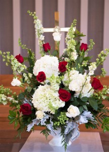 Altar Arrangement Red & White