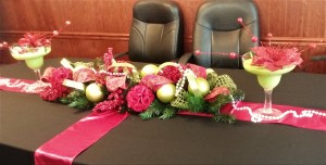 Christmas Tablescape with side pieces