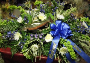 Custom Casket Spray with Fish Theme