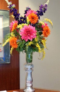 Custom Silver Candlestick with Flowers