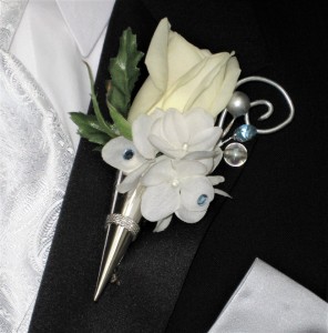 Embellished Rose with Silver Cone & Gems