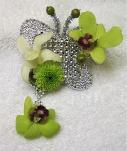 Multi Orchids & Butterfly Corsage