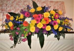 Bright Garden Style Casket Spray