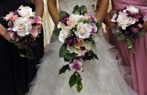 Silk Cascade & Bridesmaids Bouquets