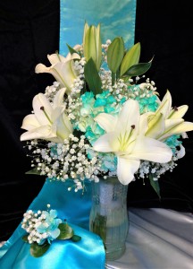 Lilies with a Touch of Turquoise 