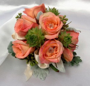 Miniature Succulents & Rose Wrist Corsage