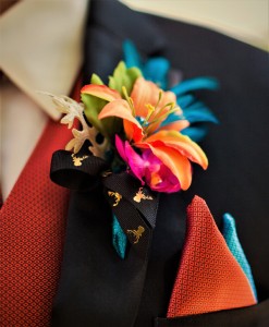 Orange Lily & Feathers