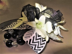 Orchids & Chevron Ribbon