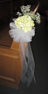 Pew Bows With Fresh Flowers 