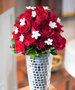 Red Rose and Stephanotis 