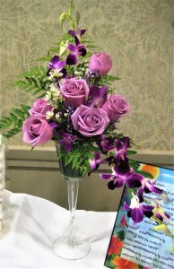 Stemware with Orchids & Roses