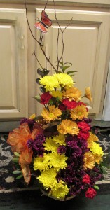 Wicker Basket Fall Arrangement
